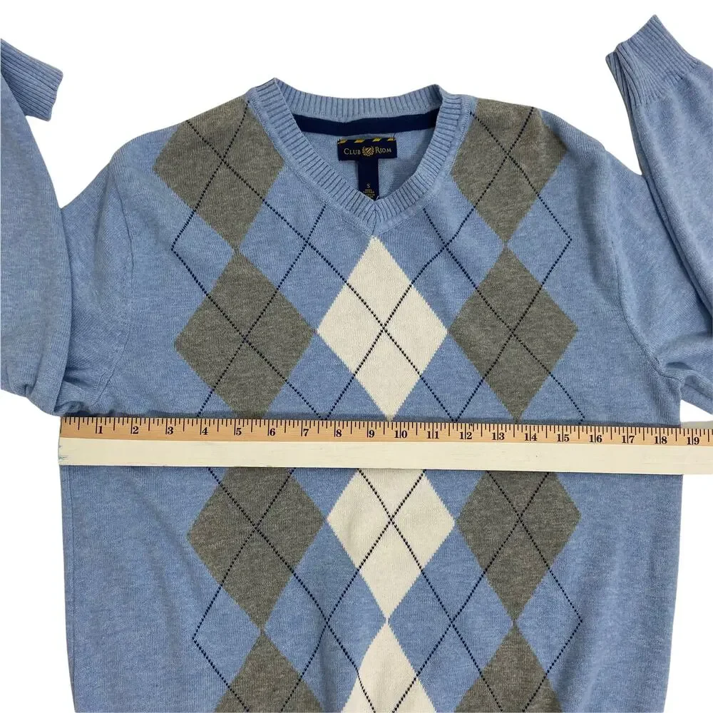 Club Room 100% Cotton Blue Pullover Men's Sweater Size Small - Picture 5 of 9